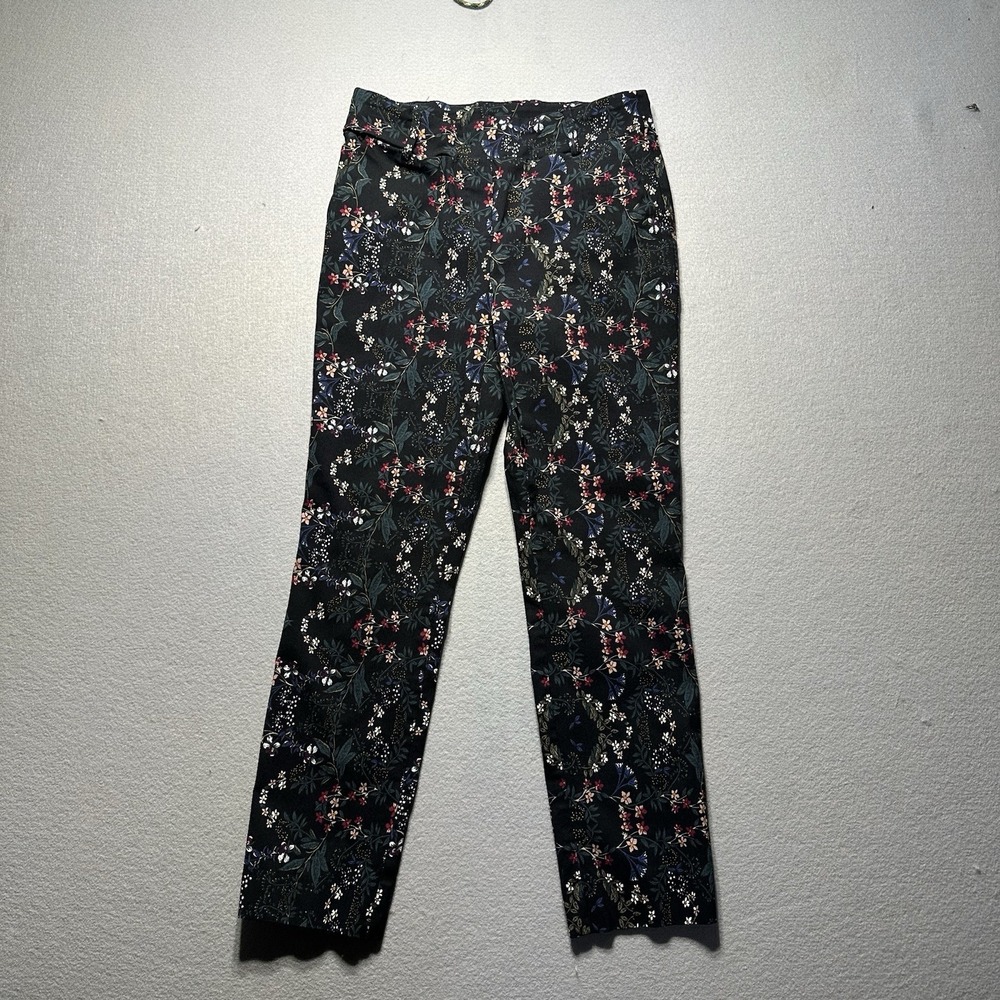 New Jules & Leopold Womans Large Pull On Pants Slim Leg Floral Stretch Ankle